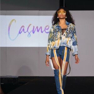 Blue and Yellow Women Jeans